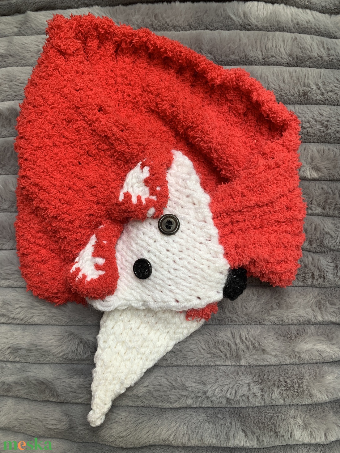 Kézi kötésű rókás gyerek sál eladó - ruha & divat - sál, sapka, kendő - sapka & sál szett - Meska.hu