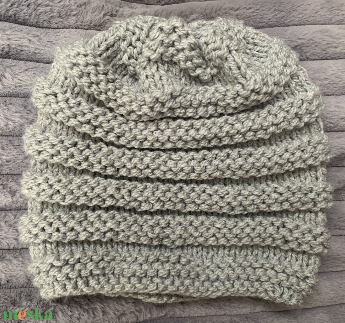 Férfi Sál Kézi kötésű  világos  szürke  eladó - ruha & divat - sál, sapka, kendő - sál - Meska.hu
