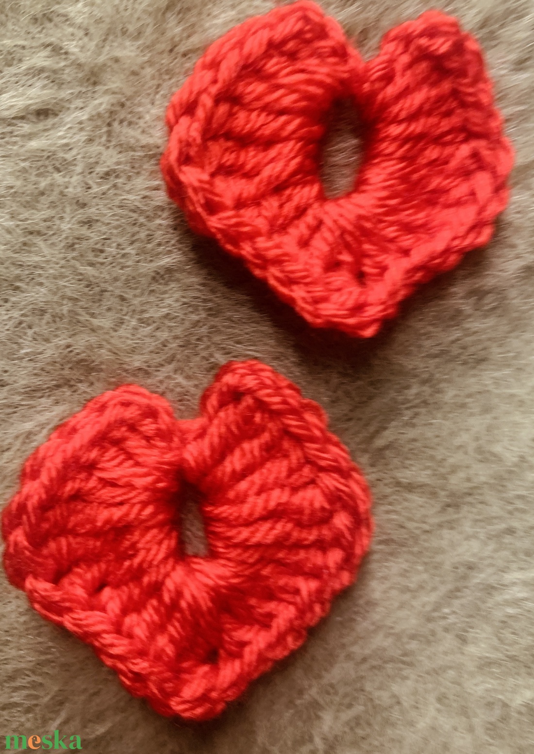 Szív alakú  Gomb dísz piros szív alakú 2 db /csomag  - kellékek & szerszámok - rövidáru - gomb - textil gomb - Meska.hu
