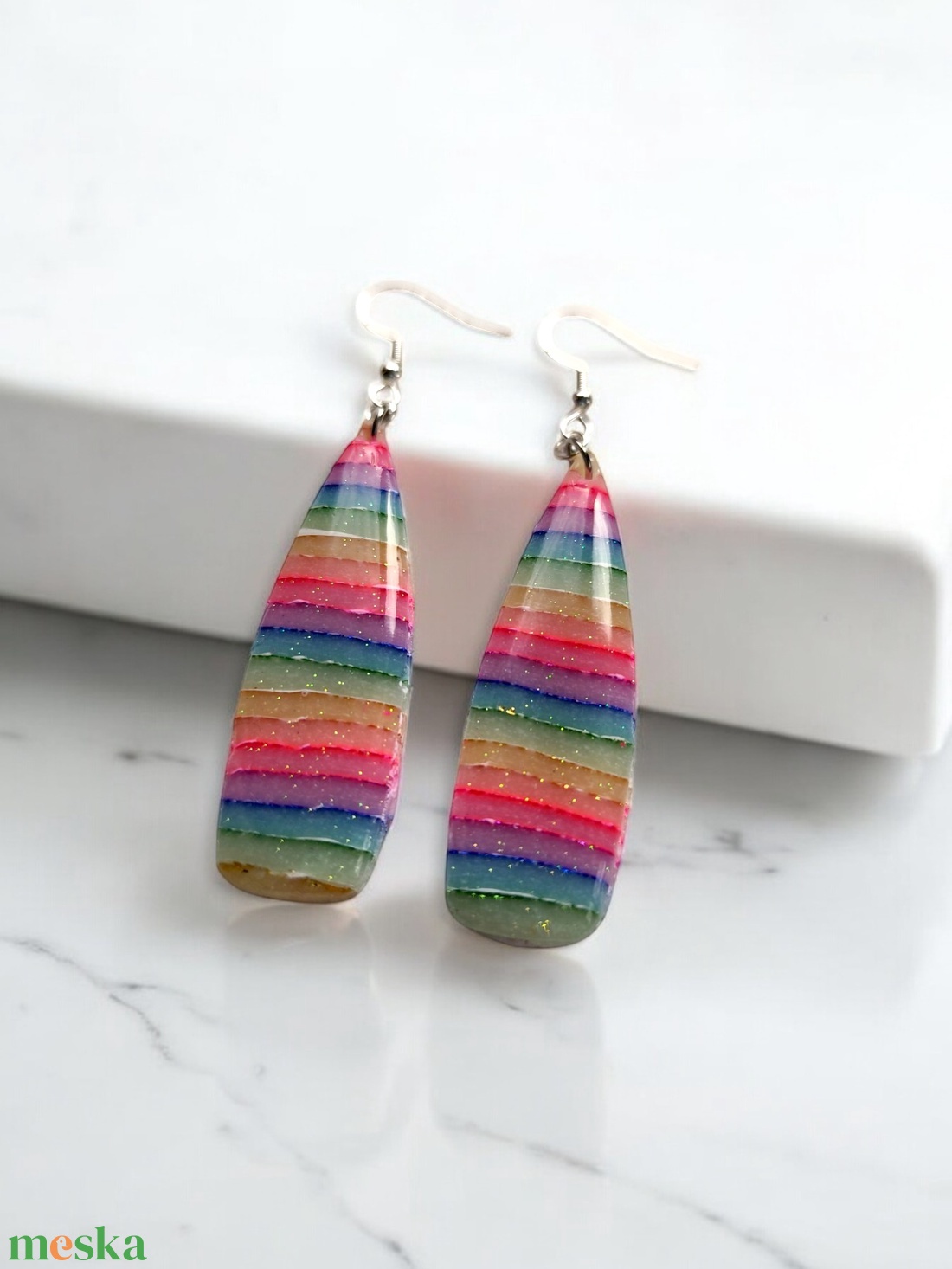 Rainbow Candy fülbevaló 2 - ékszer - fülbevaló - lógó fülbevaló - Meska.hu
