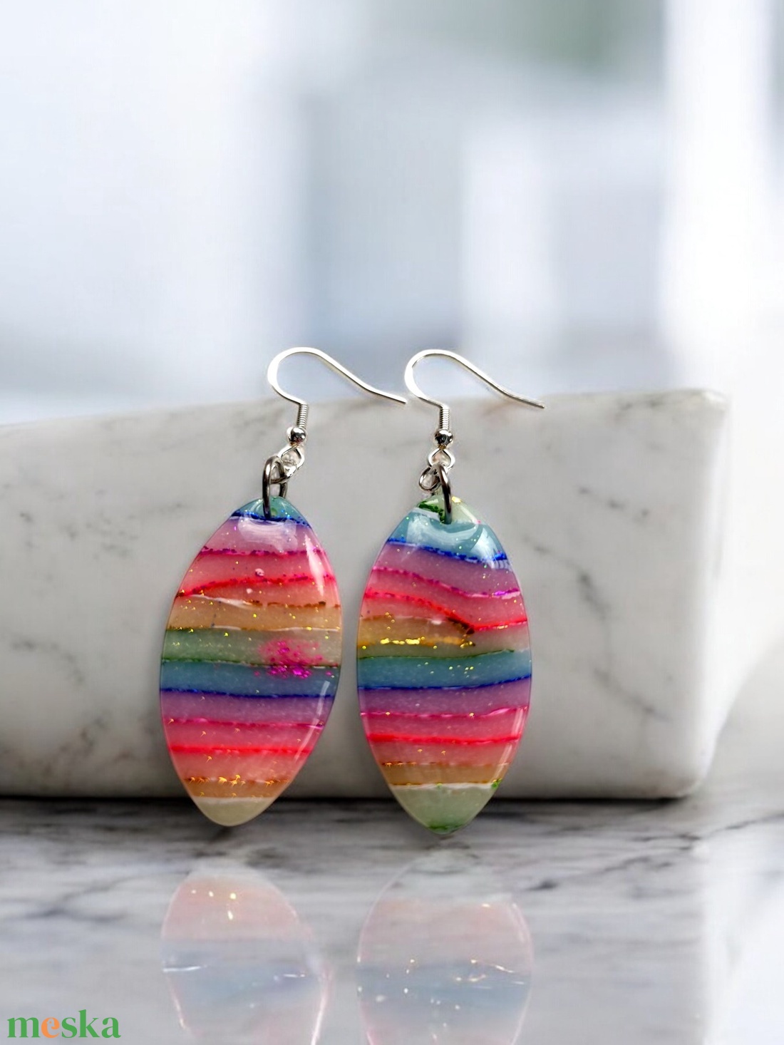 Rainbow Candy fülbevaló 4 - ékszer - fülbevaló - lógó fülbevaló - Meska.hu