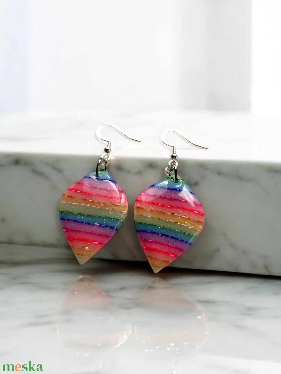 Rainbow Candy fülbevaló 5 - ékszer - fülbevaló - lógó fülbevaló - Meska.hu