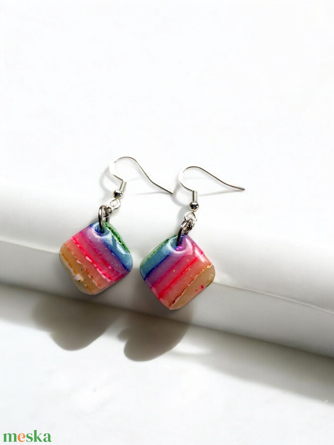 Rainbow Candy fülbevaló 6 - ékszer - fülbevaló - lógó fülbevaló - Meska.hu