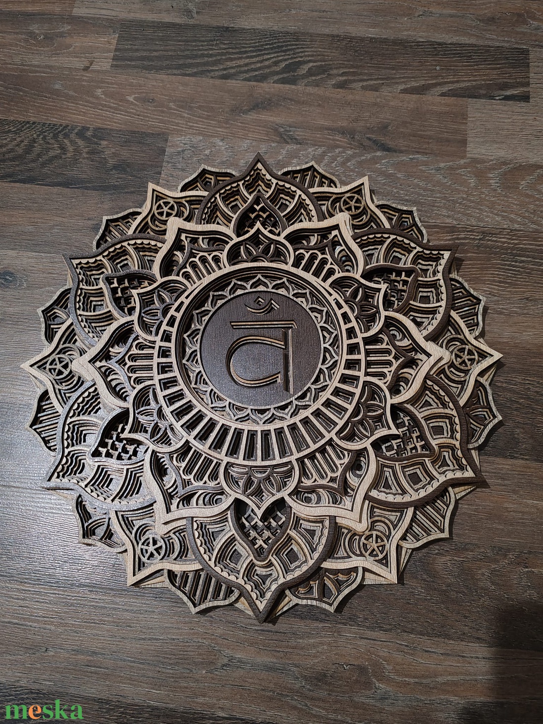 Szvádisthána csakra mandala 7 rétegű fából készült - otthon & életmód - dekoráció - spiritualitás - mandala - Meska.hu