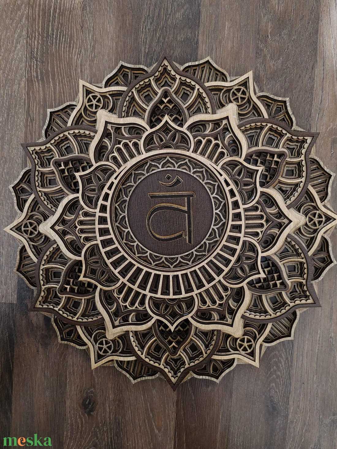 Szvádisthána csakra mandala 7 rétegű fából készült - otthon & életmód - dekoráció - spiritualitás - mandala - Meska.hu