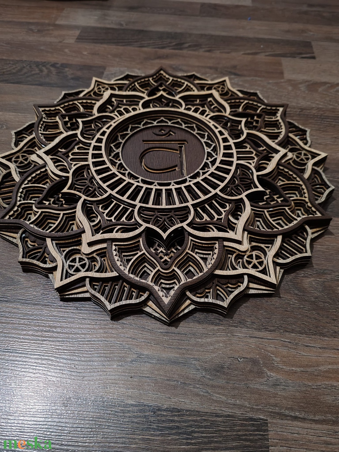 Szvádisthána csakra mandala 7 rétegű fából készült - otthon & életmód - dekoráció - spiritualitás - mandala - Meska.hu