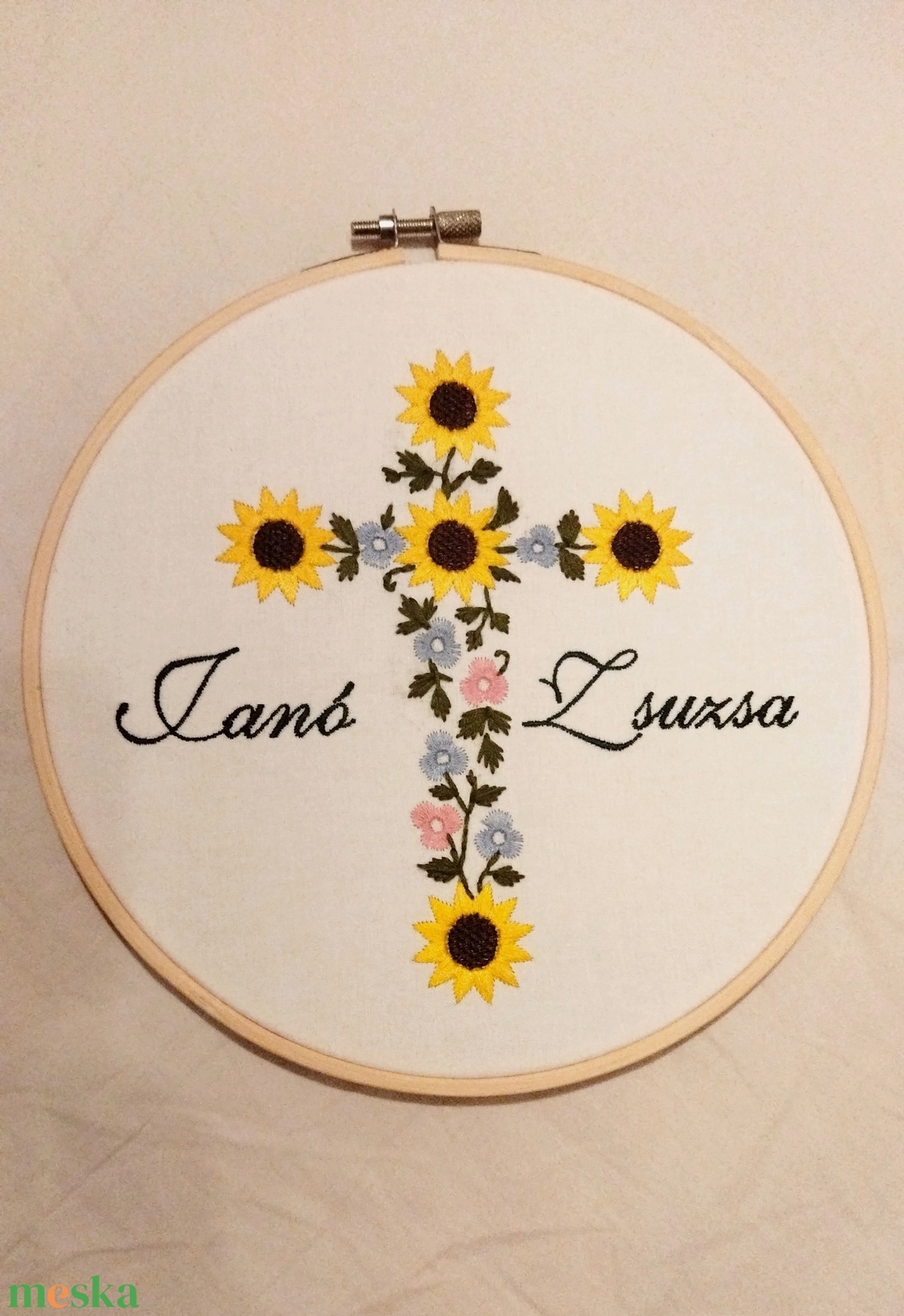 Hímzett fali dísz - esküvő - emlék & ajándék - köszönőajándék - Meska.hu