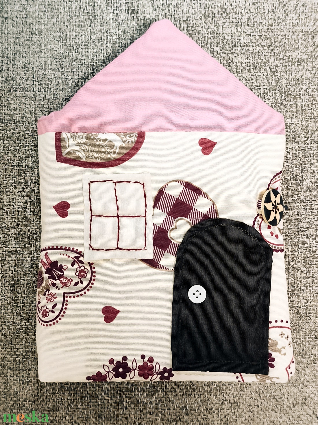 Textil babaház öltöztethető babával - játék & sport - baba & babaház - baba - Meska.hu