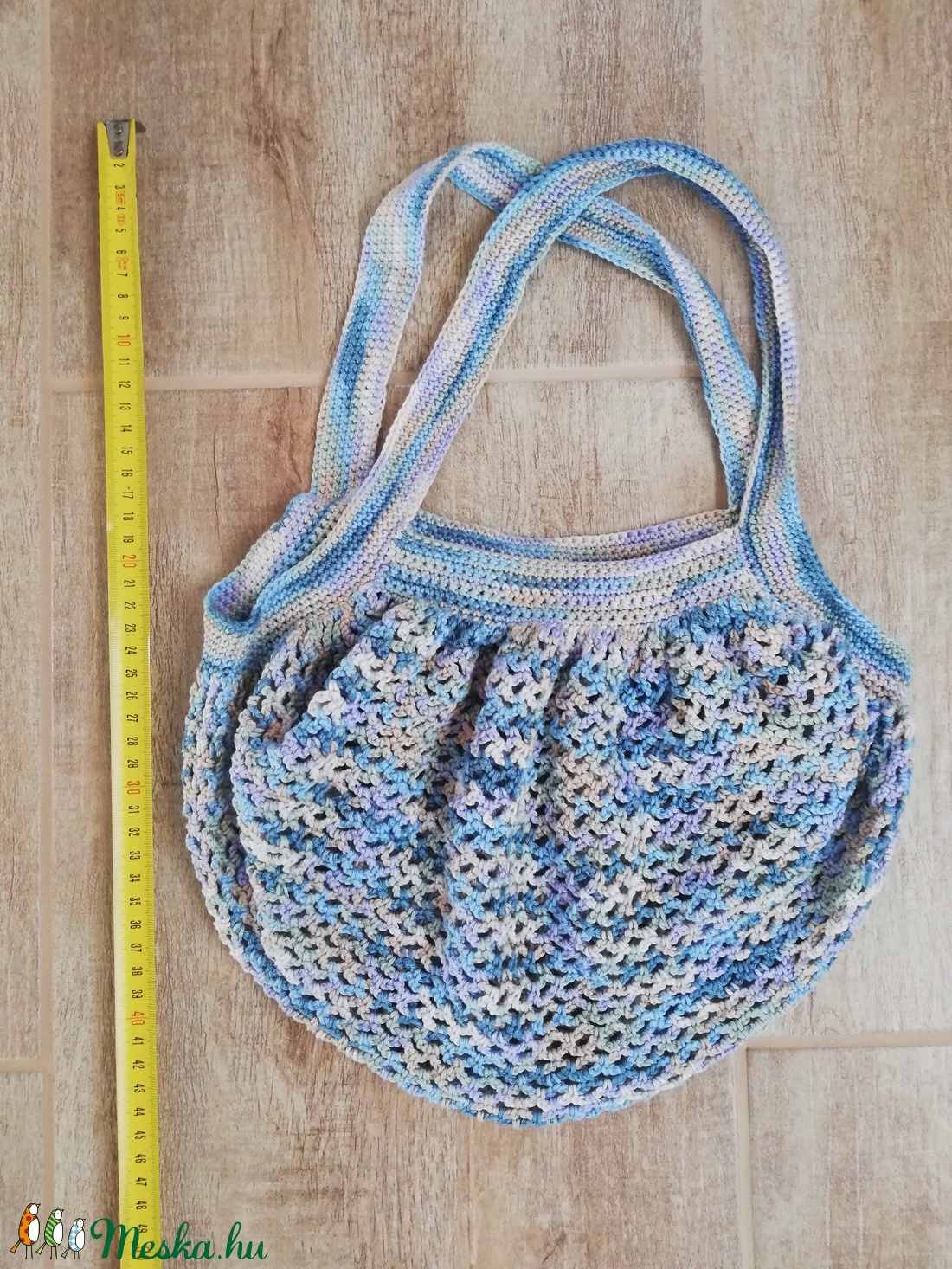 Felhő színátmenetes horgolt táska, szatyor, cekker - táska & tok - bevásárlás & shopper táska - shopper, textiltáska, szatyor - Meska.hu