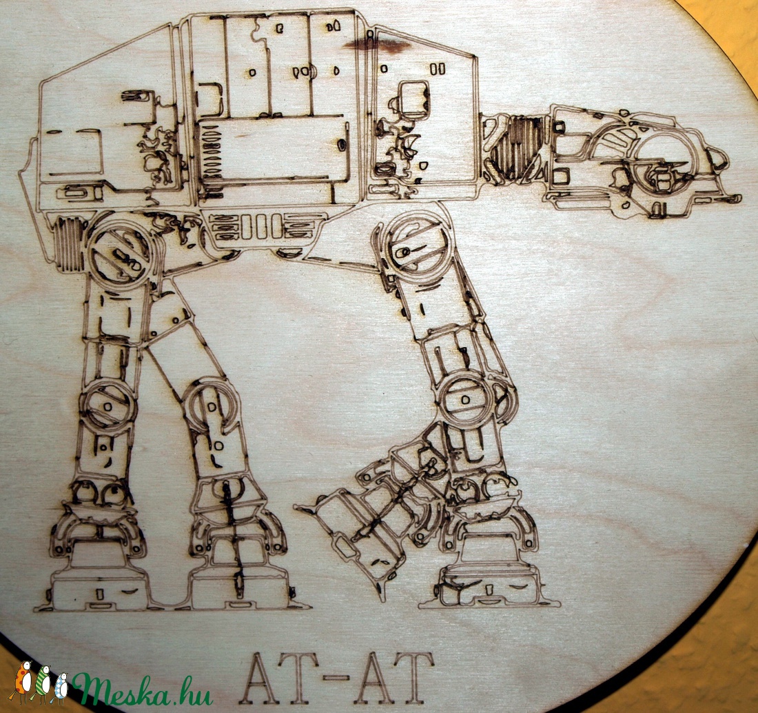 STAR WARS AT-AT lépegető gravírozott fa falikép -  - Meska.hu