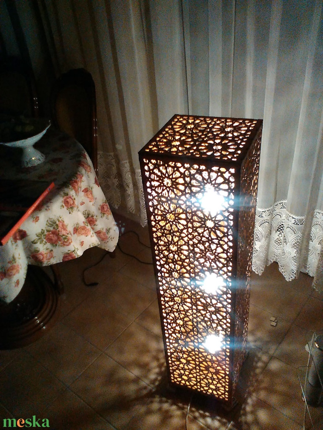 Marokkói mintás állólámpa, hangulatvilágítás - otthon & lakás - lámpa - állólámpa - Meska.hu