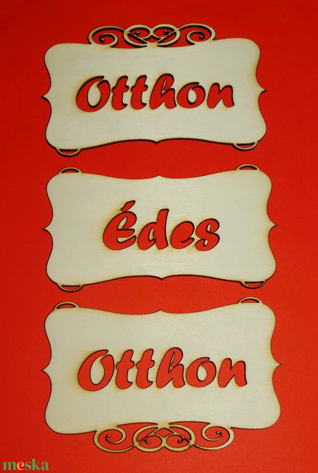 'Otthon Édes Otthon' 3 részes díszíthető falikép - nagy - otthon & lakás - dekoráció - kép & falikép - táblakép - Meska.hu