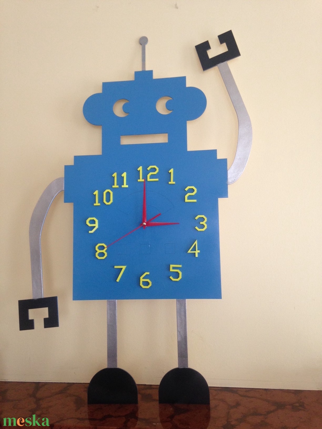 Robot-óra gyerekszobába, falra - otthon & lakás - dekoráció - fali és függő dekoráció - falióra & óra - Meska.hu