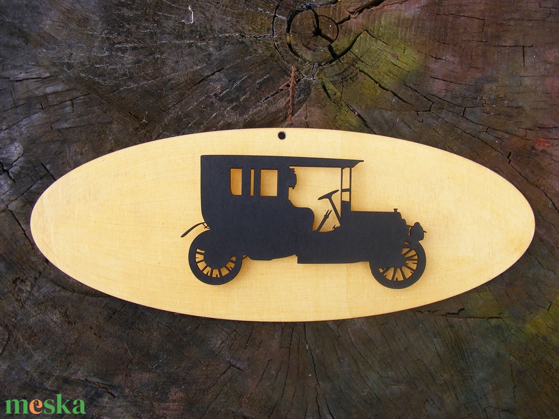 Régi autó sziluett fából, falidísz - otthon & lakás - dekoráció - kép & falikép - fából készült kép - Meska.hu