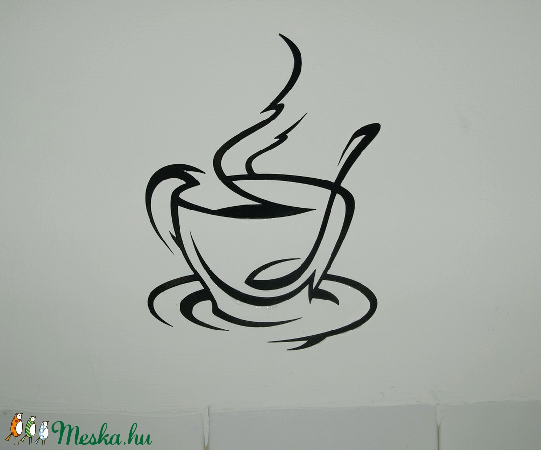 'Kávéscsésze' fából készült falidísz konyha dekoráció - otthon & életmód - dekoráció - Meska.hu