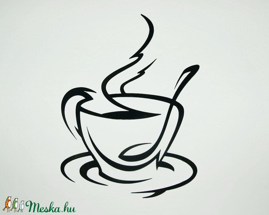 'Kávéscsésze' fából készült falidísz konyha dekoráció - otthon & életmód - dekoráció - Meska.hu