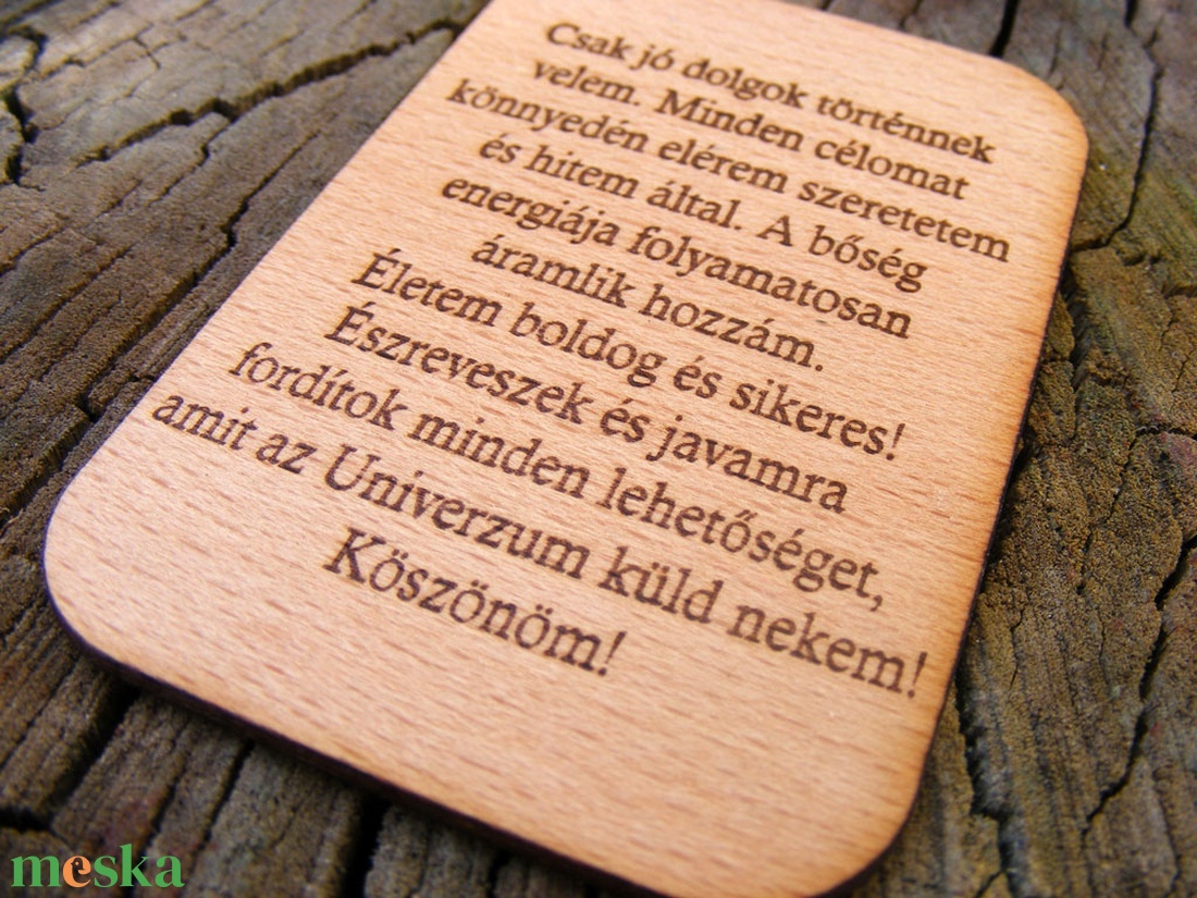 Gravírozott fa bőség mantra kártya - otthon & lakás - dekoráció - kép & falikép - táblakép - Meska.hu