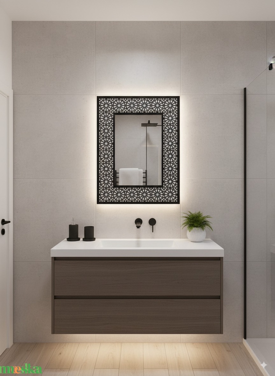 Marokkói mintás tükör 65x50cm - otthon & életmód - dekoráció - tükör - Meska.hu
