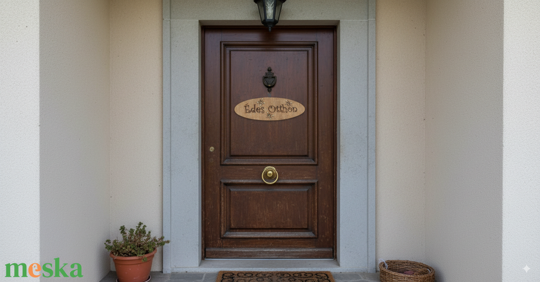 'Édes Otthon' feliratú tábla ajtódísz dekoráció - otthon & életmód - dekoráció - ajtó- és ablak dekoráció - ajtódísz & kopogtató - Meska.hu