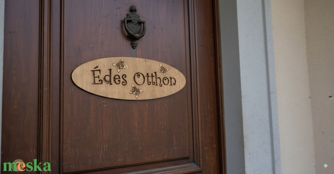 'Édes Otthon' feliratú tábla ajtódísz dekoráció - otthon & életmód - dekoráció - ajtó- és ablak dekoráció - ajtódísz & kopogtató - Meska.hu