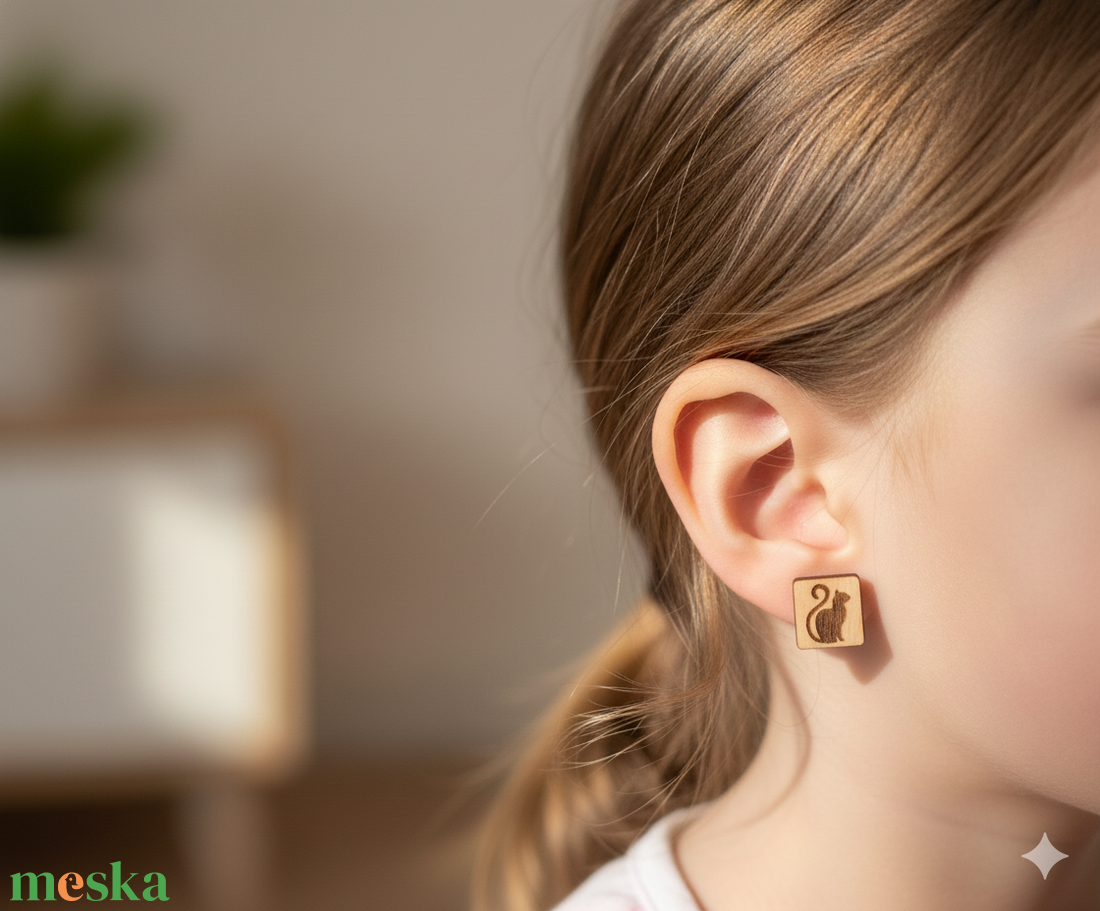 Cicás fa fülbevaló  - ékszer - fülbevaló - pötty fülbevaló - Meska.hu Cicás fa fülbevaló  - ékszer - fülbevaló - pötty fülbevaló - Meska.hu