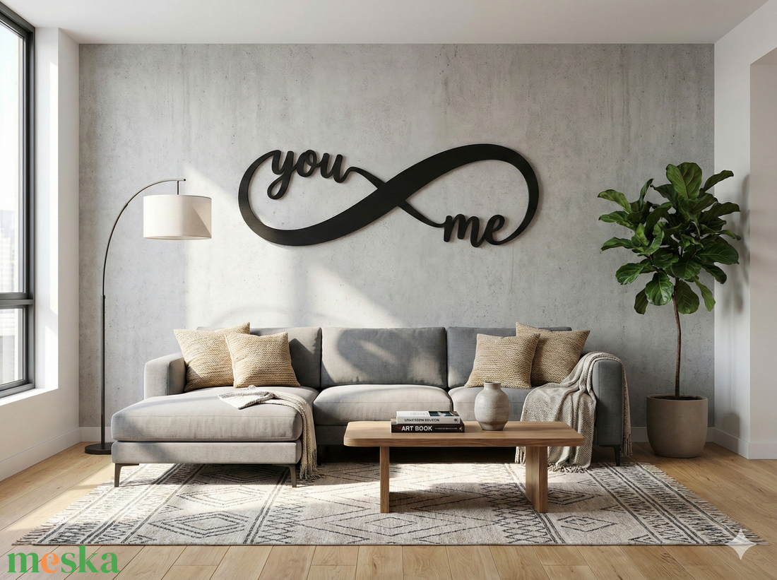 you and me felírat végtelen jelen fából, dísz, falidísz, dekoralap - otthon & életmód - dekoráció - fali és függő dekoráció - falra akasztható dekor - Meska.hu
