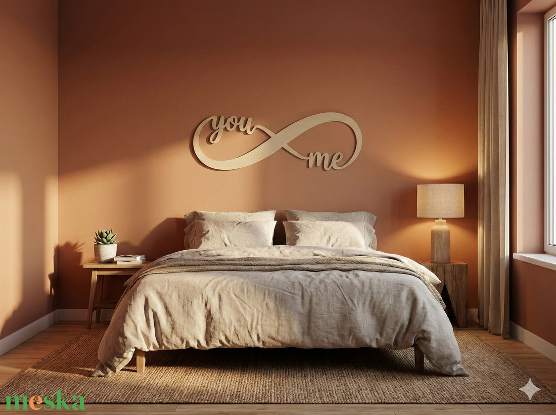 you and me felírat végtelen jelen fából, dísz, falidísz, dekoralap - otthon & életmód - dekoráció - fali és függő dekoráció - falra akasztható dekor - Meska.hu