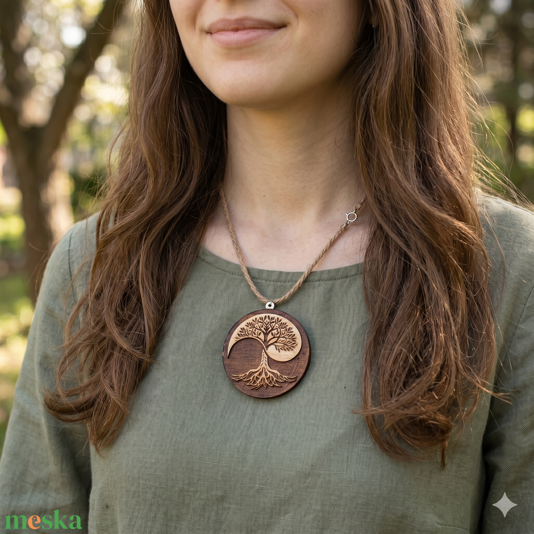Belső Egyensúly � Jin-Jang Élet Fája Kézműves Fa Medál - ékszer - nyaklánc - medál - Meska.hu