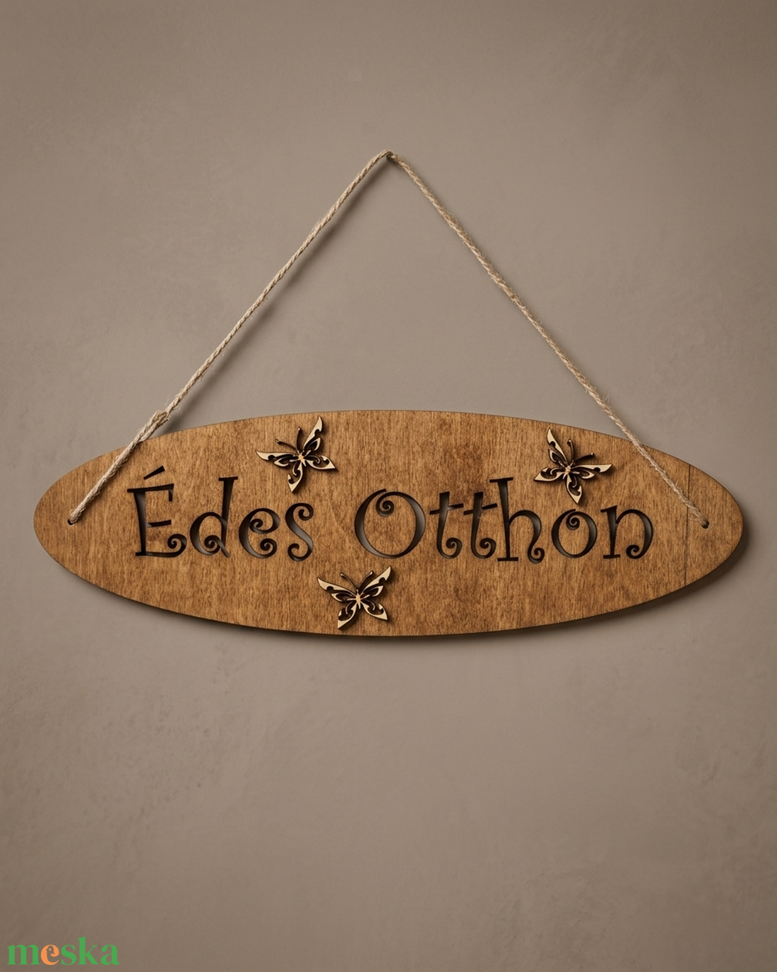 'Édes Otthon' feliratú tábla ajtódísz dekoráció lepkékkel - otthon & életmód - dekoráció - ajtó- és ablak dekoráció - ajtódísz & kopogtató - Meska.hu