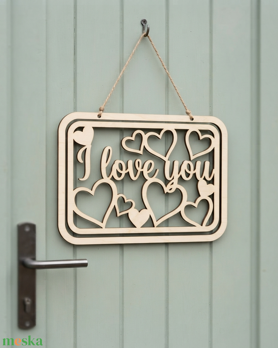 'I love you' fa felirat, ajtódísz, falikép, dekoráció  - otthon & életmód - dekoráció - ajtó- és ablak dekoráció - ajtódísz & kopogtató - Meska.hu