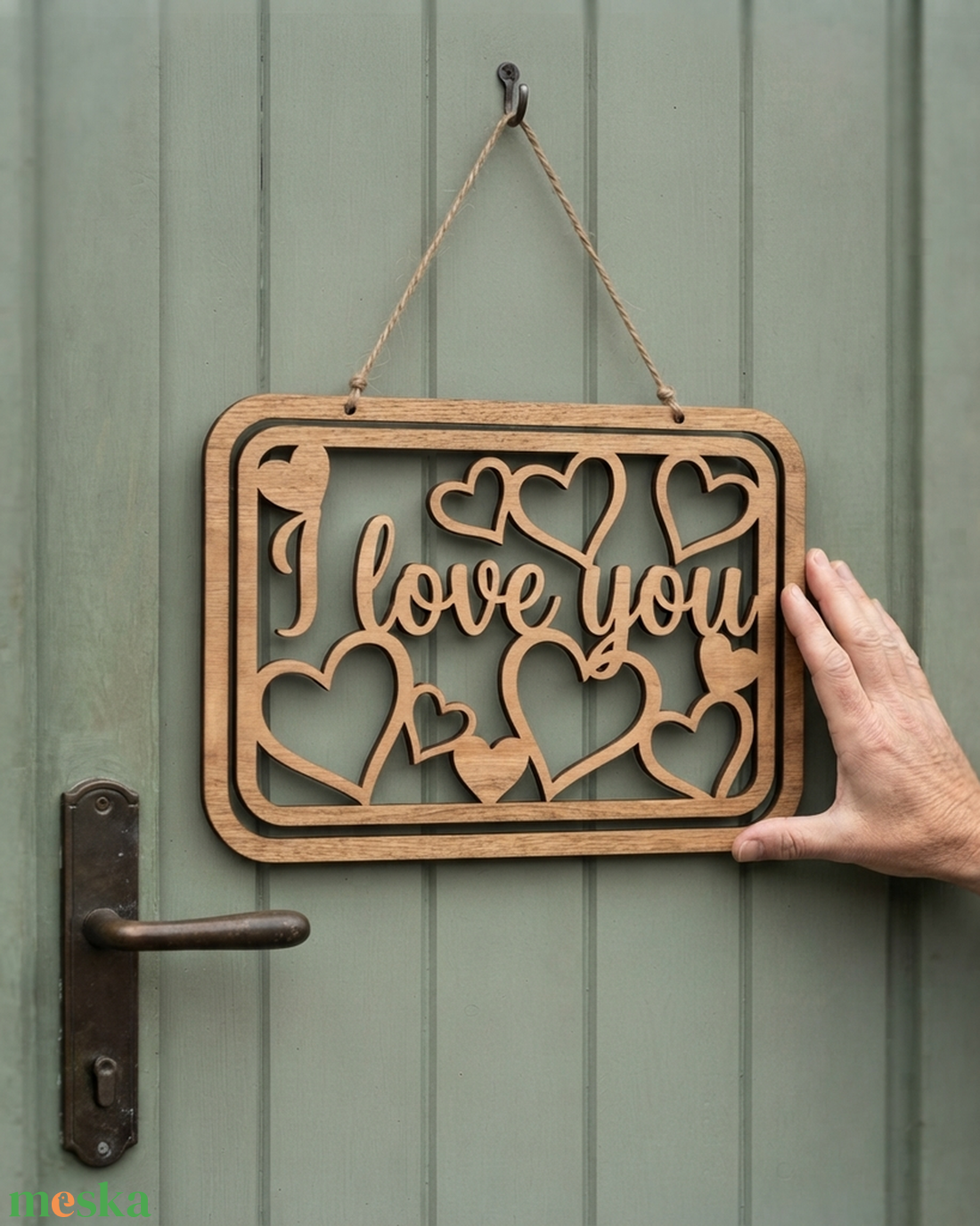 'I love you' fa felirat, ajtódísz, falikép, dekoráció  - otthon & életmód - dekoráció - ajtó- és ablak dekoráció - ajtódísz & kopogtató - Meska.hu