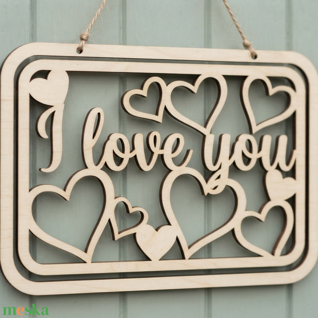 'I love you' fa felirat, ajtódísz, falikép, dekoráció  - otthon & életmód - dekoráció - ajtó- és ablak dekoráció - ajtódísz & kopogtató - Meska.hu