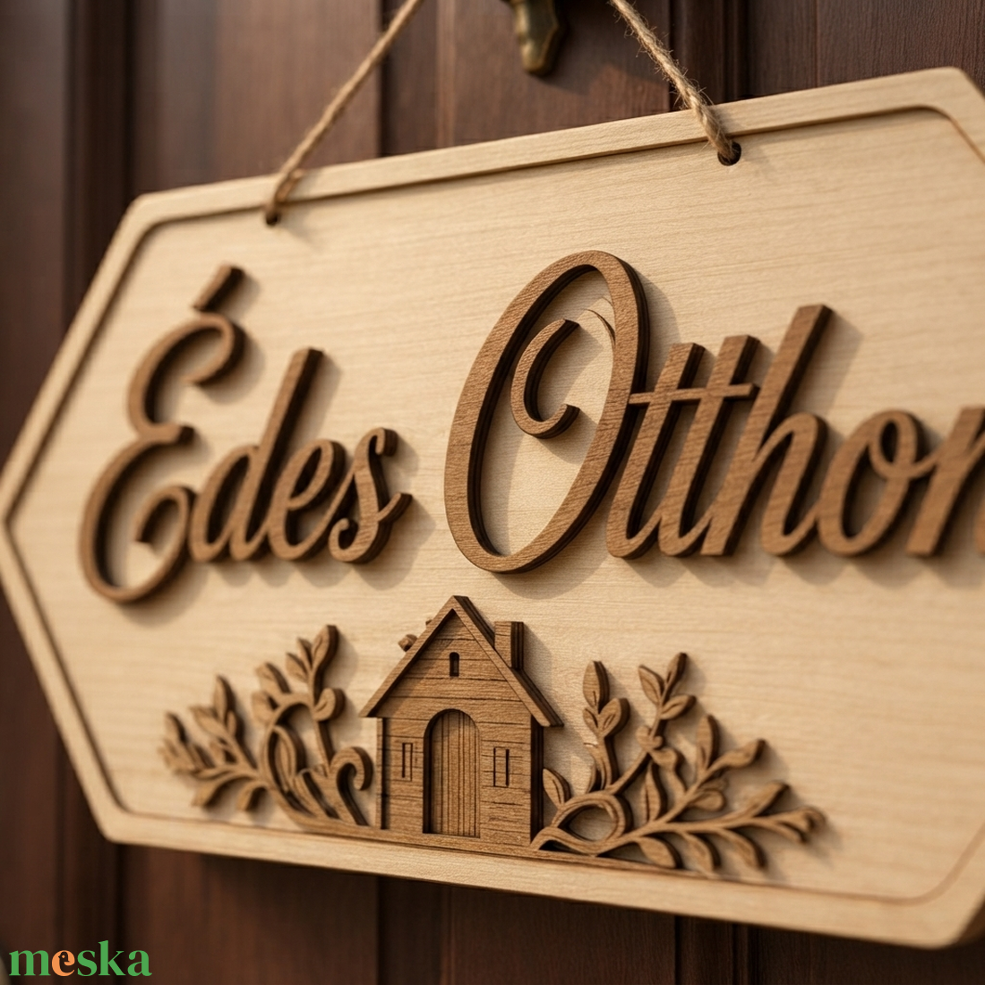 'Édes Otthon' feliratú tábla ajtódísz dekoráció - otthon & életmód - dekoráció - ajtó- és ablak dekoráció - ajtódísz & kopogtató - Meska.hu