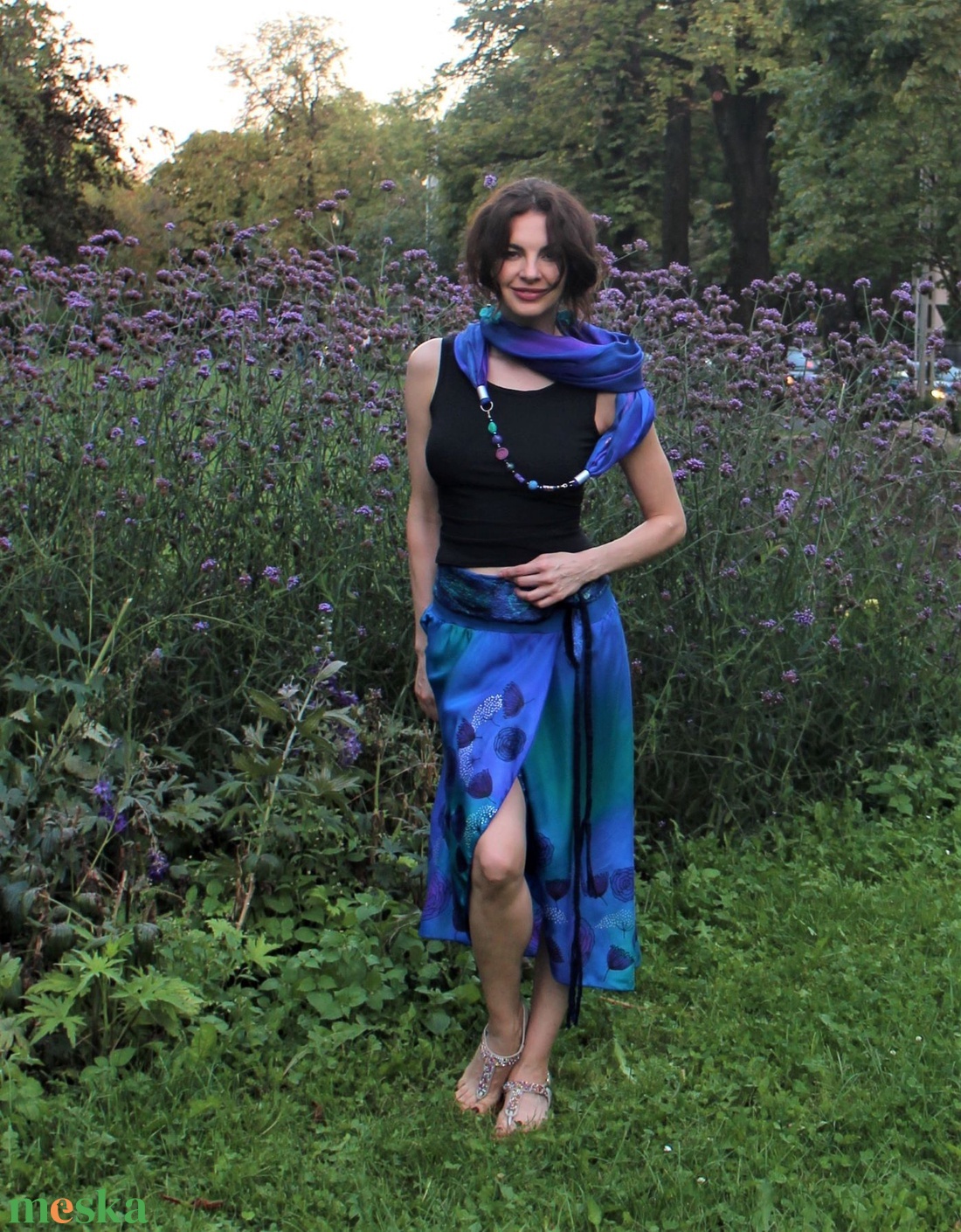  hernyó selyem sál gyöngysorral - ruha & divat - sál, sapka, kendő - kendő - Meska.hu