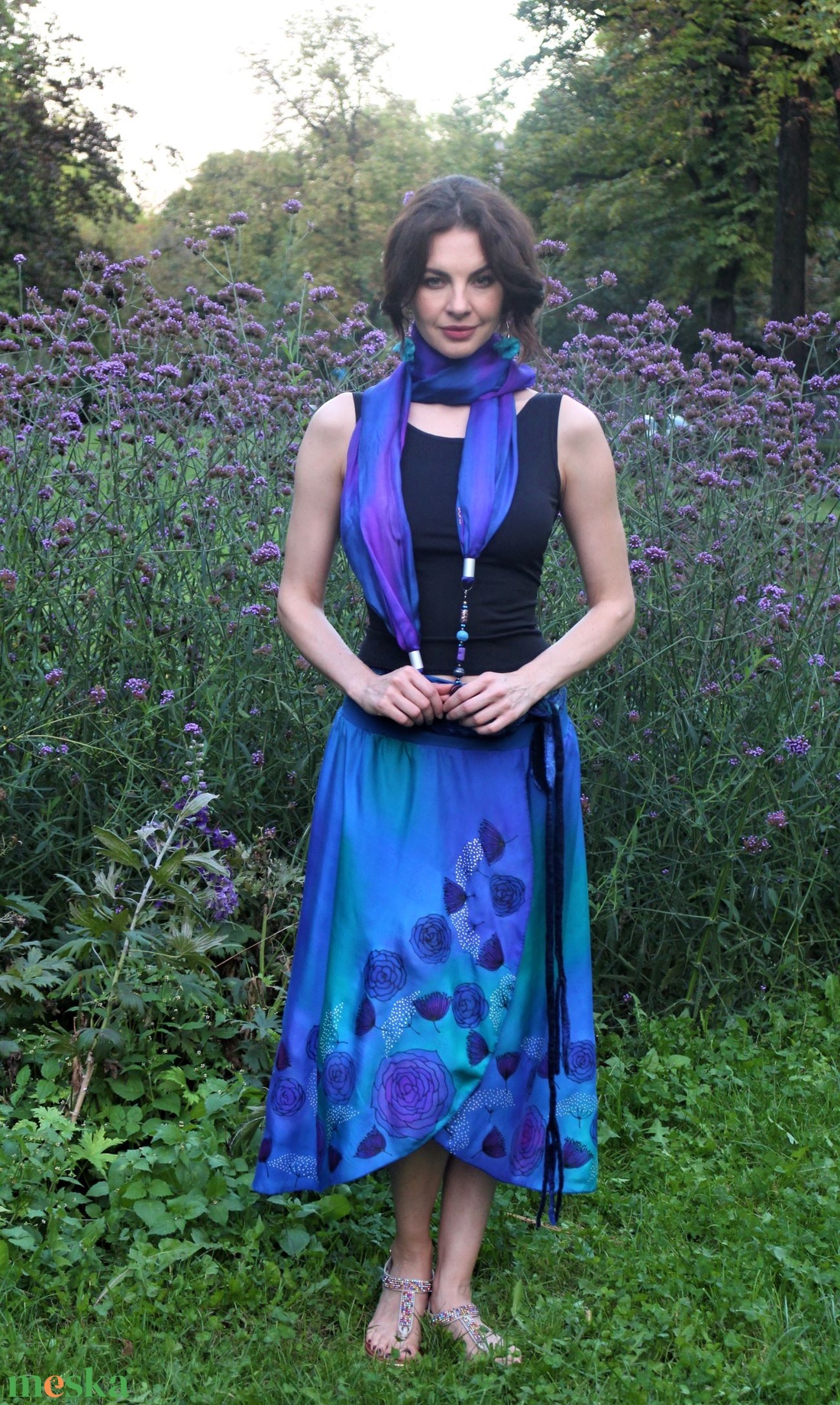  hernyó selyem sál gyöngysorral - ruha & divat - sál, sapka, kendő - kendő - Meska.hu