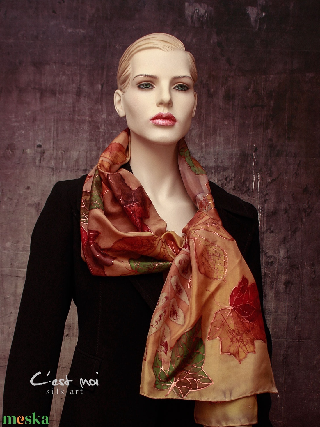  Őszi feleveles hernyóselyem kendő  - ruha & divat - sál, sapka, kendő - sál - Meska.hu