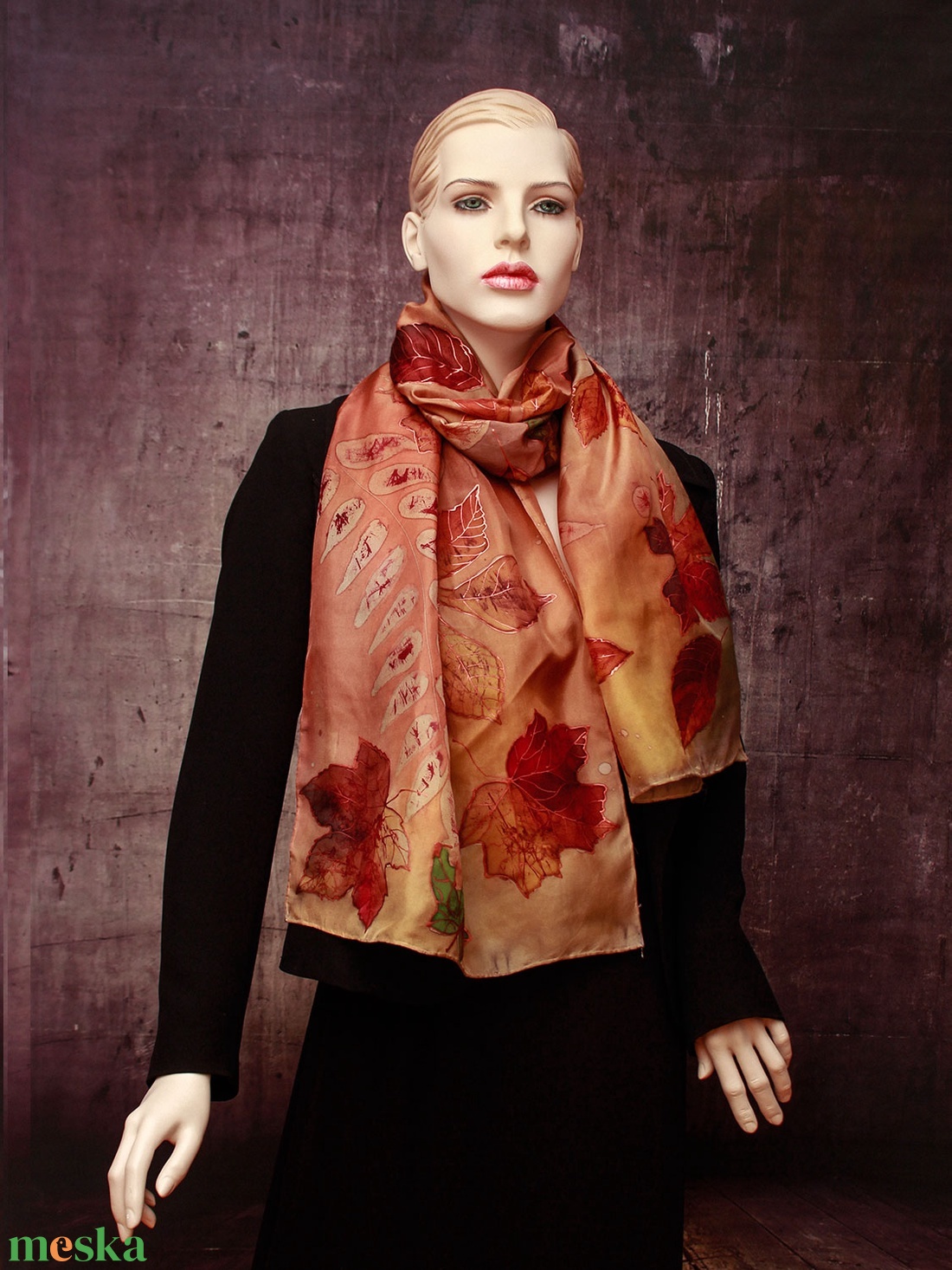  Őszi feleveles hernyóselyem kendő  - ruha & divat - sál, sapka, kendő - sál - Meska.hu