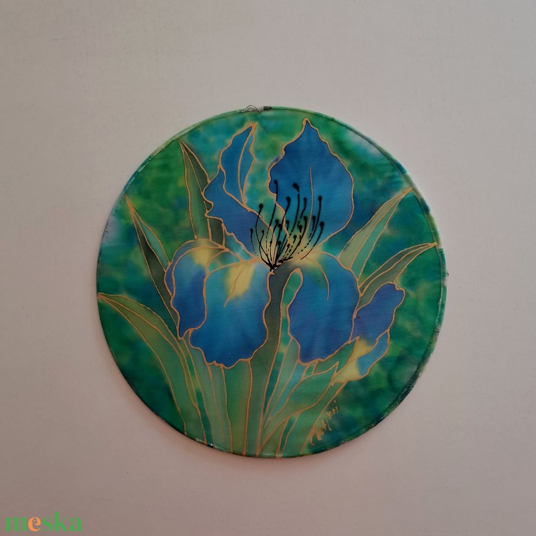 Selyemre festett mandala kép íriszes - otthon & életmód - dekoráció - spiritualitás - mandala - Meska.hu