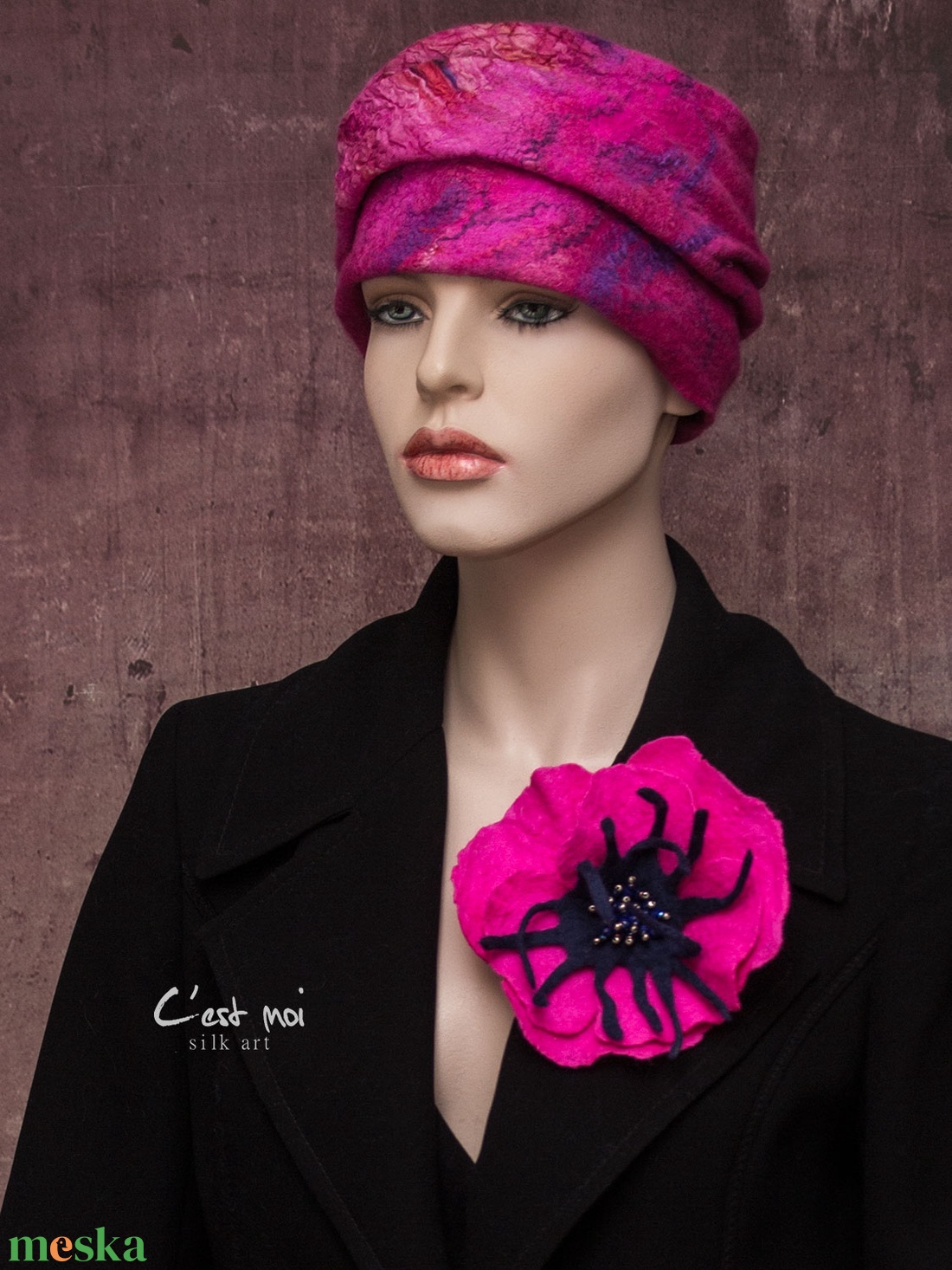 Pipacs nemezelt  gyapjú virág kitűző, bross - ékszer - kitűző és bross - Meska.hu