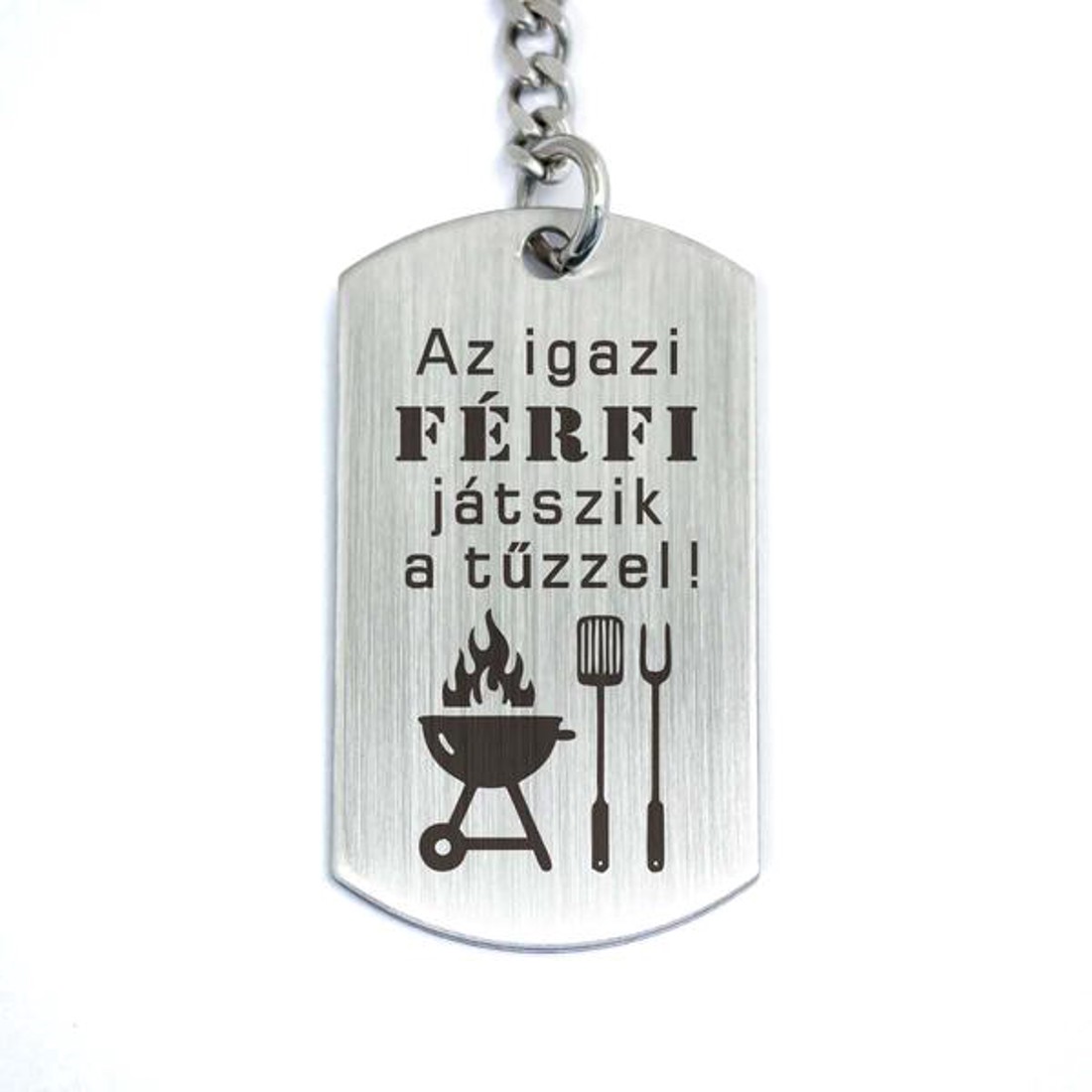 Az igazi férfi acél medálos kulcstartó - táska & tok - kulcstartó & táskadísz - kulcstartó - Meska.hu