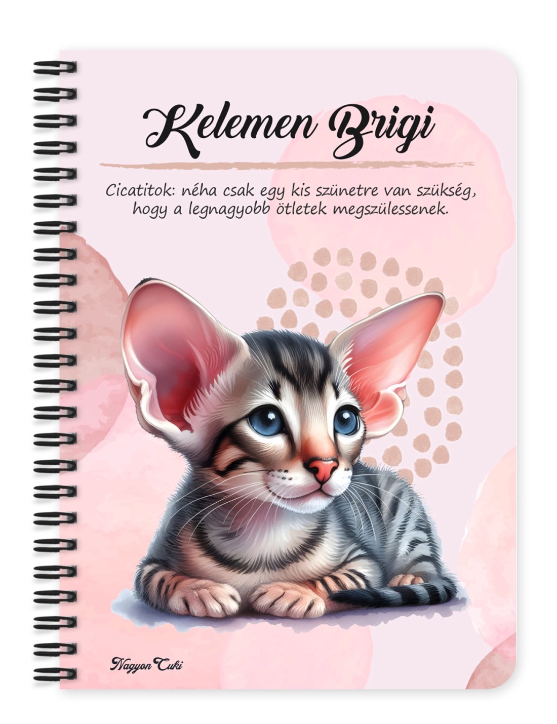 Személyre szabható - Cuki devon cicus mintás A6-os füzet - otthon & életmód - papír, írószer - jegyzetfüzet & napló - Meska.hu