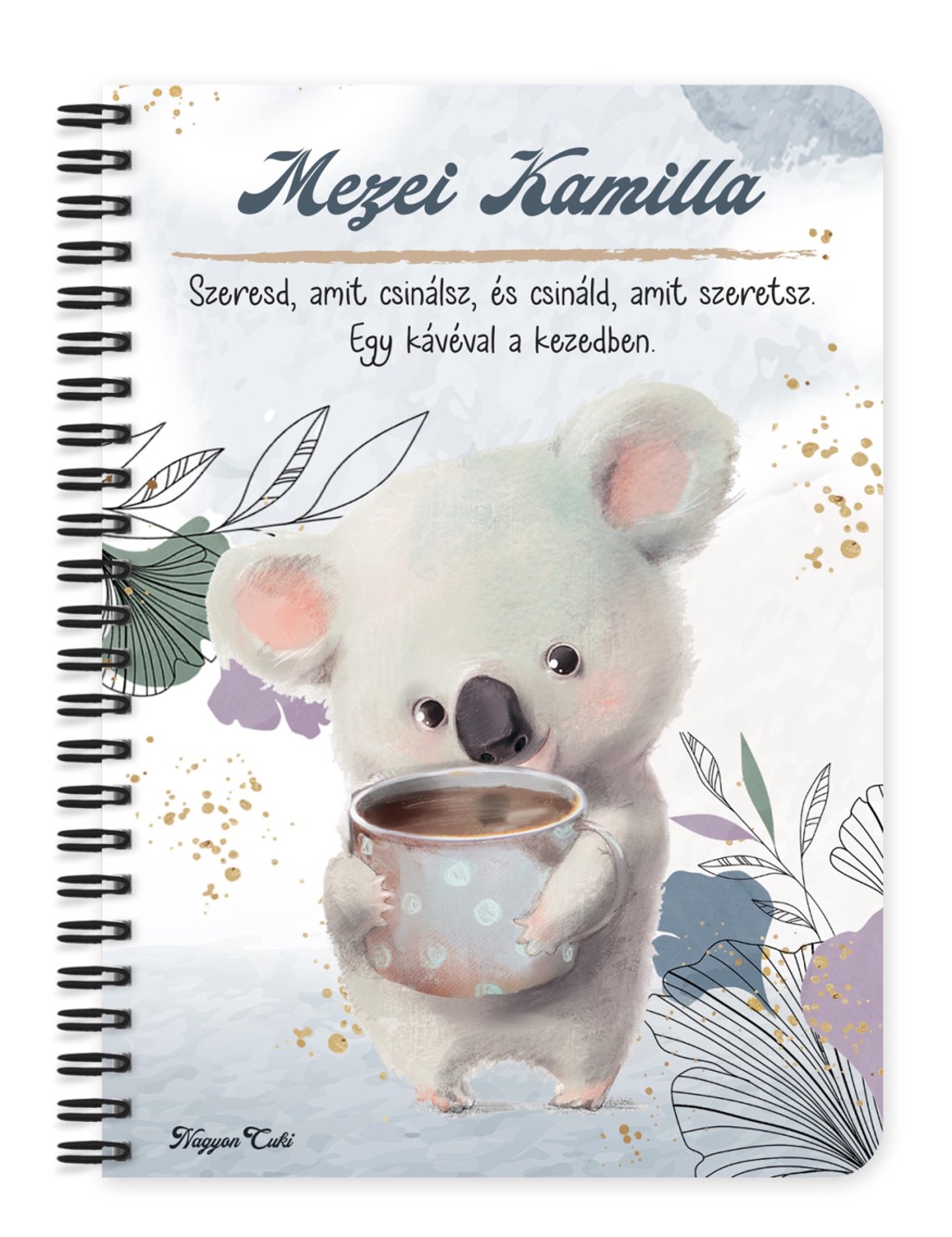 Személyre szabható - Kakaós Koala mintás A6-os füzet - otthon & életmód - papír, írószer - jegyzetfüzet & napló - Meska.hu