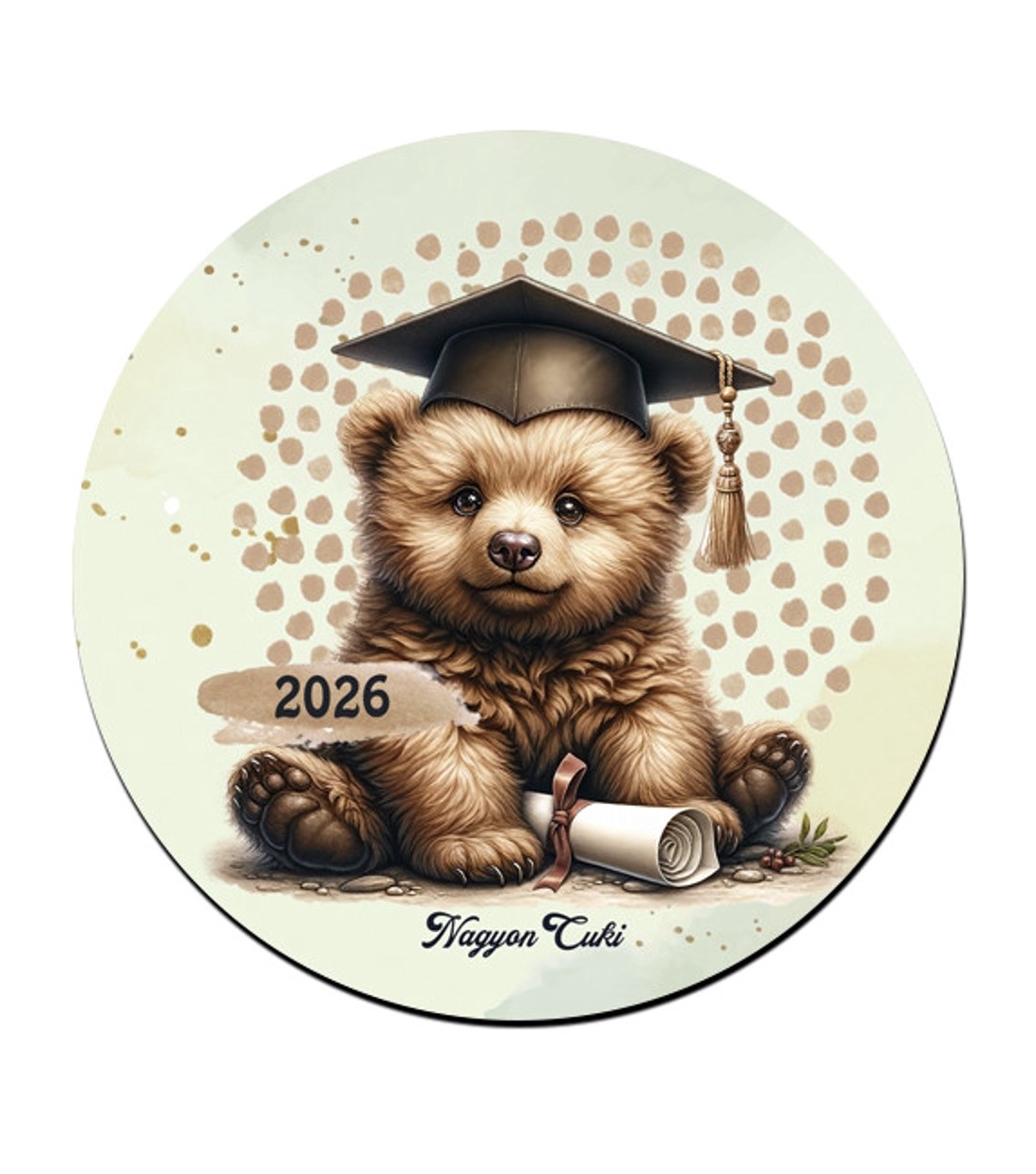 Maci - 2026 évi Ballagásra mintás poháralátét -  - Meska.hu