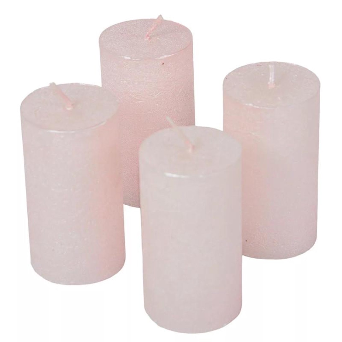 Rusztikus metál henger gyertya 40x75mm - világosrózsa szett - kellékek & szerszámok - dekorációs kellékek - dekorációs gyertya - Meska.hu