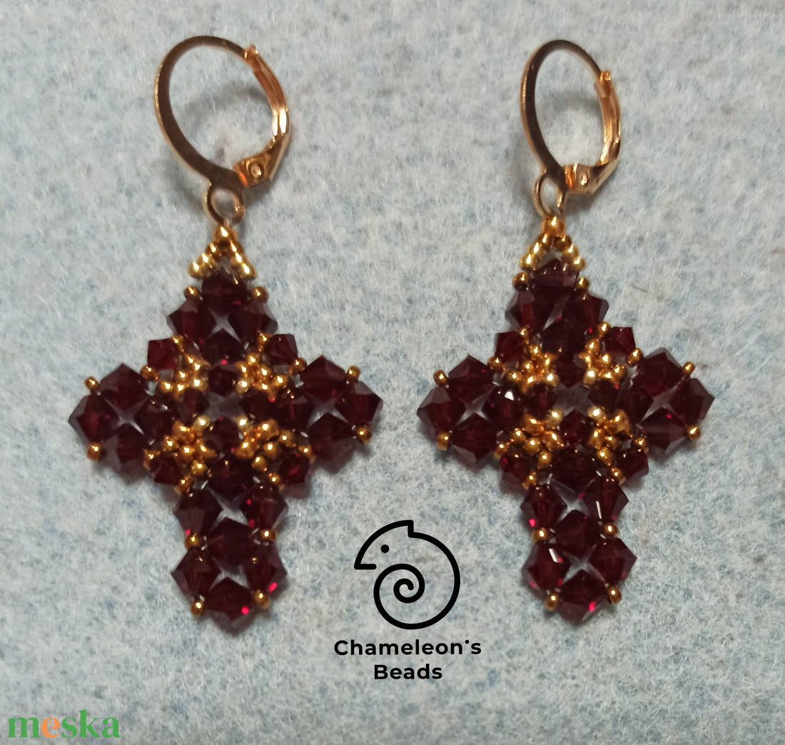 Dark Garnet Cross gótikus kereszt fülbevaló - ékszer - fülbevaló - lógó fülbevaló - Meska.hu Dark Garnet Cross gótikus kereszt fülbevaló - ékszer - fülbevaló - lógó fülbevaló - Meska.hu