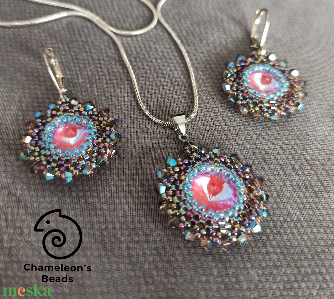 Rose Violet Mandala fülbevaló és nyaklánc - ékszer - ékszerszett - Meska.hu Rose Violet Mandala fülbevaló és nyaklánc - ékszer - ékszerszett - Meska.hu