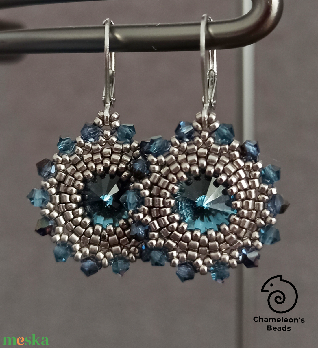 Denim Blue and Steel Mandala fülbevaló - ékszer - fülbevaló - lógós kerek fülbevaló - Meska.hu Denim Blue and Steel Mandala fülbevaló - ékszer - fülbevaló - lógós kerek fülbevaló - Meska.hu