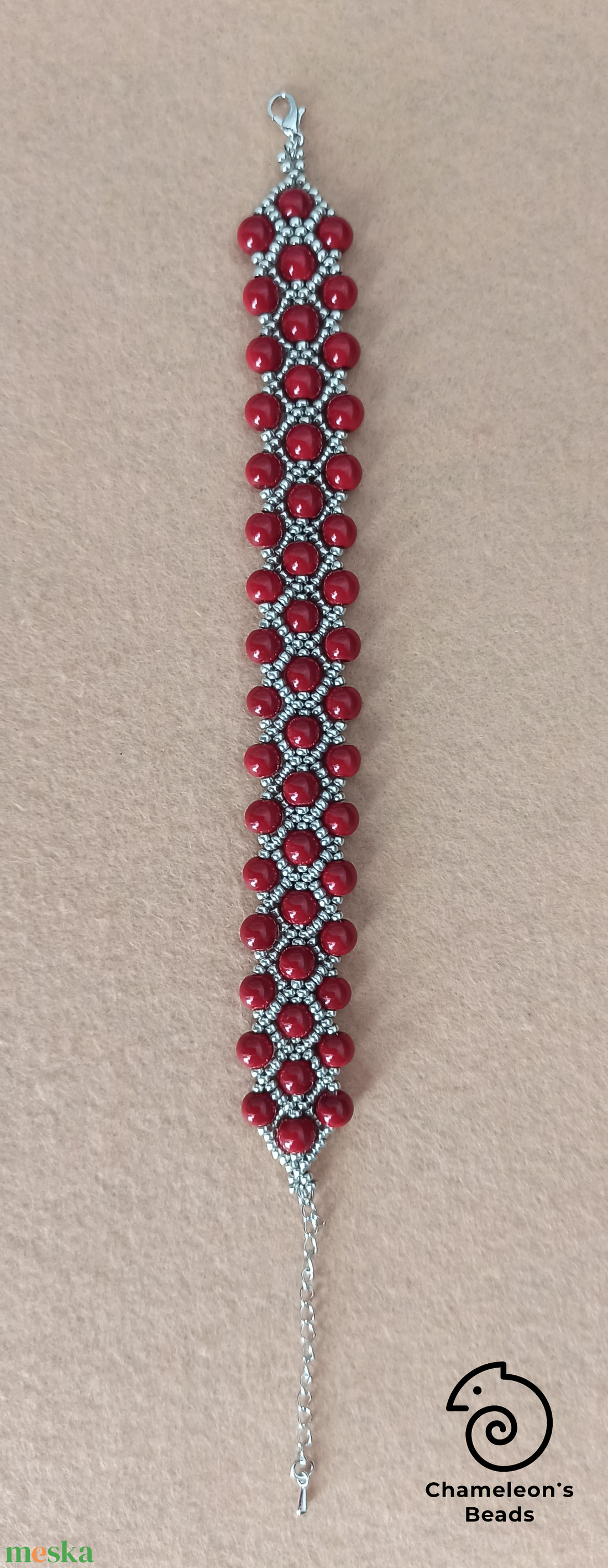 Dark Red and silver karkötő - ékszer - karkötő - gyöngyös karkötő - Meska.hu Dark Red and silver karkötő - ékszer - karkötő - gyöngyös karkötő - Meska.hu