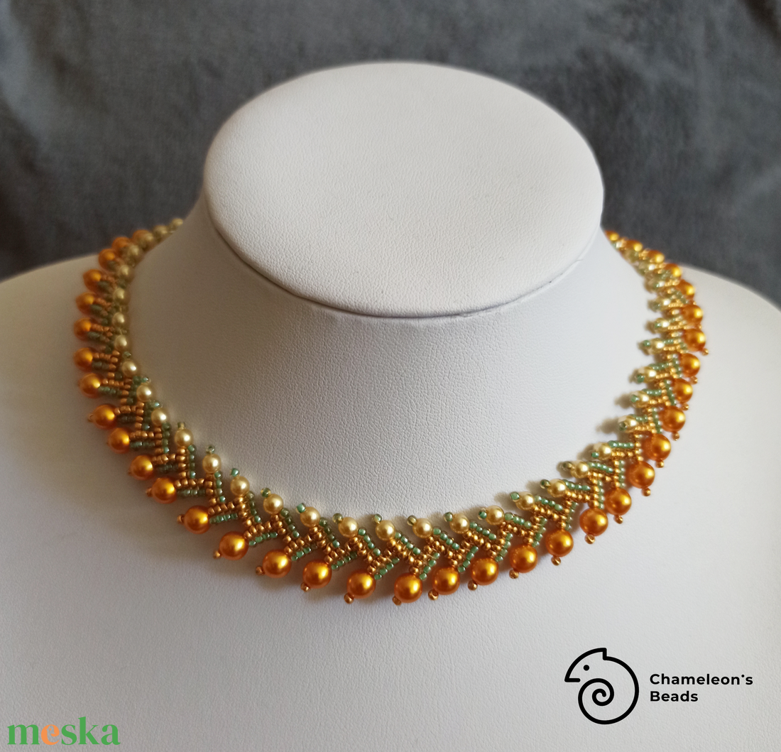 Golden Orange Elegance nyaklánc - ékszer - nyaklánc - gyöngyös nyaklánc - Meska.hu Golden Orange Elegance nyaklánc - ékszer - nyaklánc - gyöngyös nyaklánc - Meska.hu