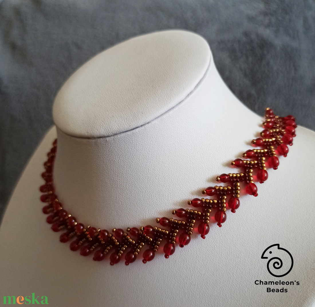 Dark Red and Bronze Elegance nyaklánc - ékszer - nyaklánc - gyöngyös nyaklánc - Meska.hu Dark Red and Bronze Elegance nyaklánc - ékszer - nyaklánc - gyöngyös nyaklánc - Meska.hu